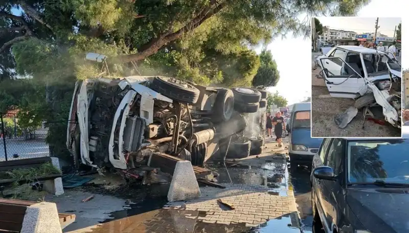 Freni Patlayan Kamyon, Trafik Işığında Bekleyen Araçları Biçti!