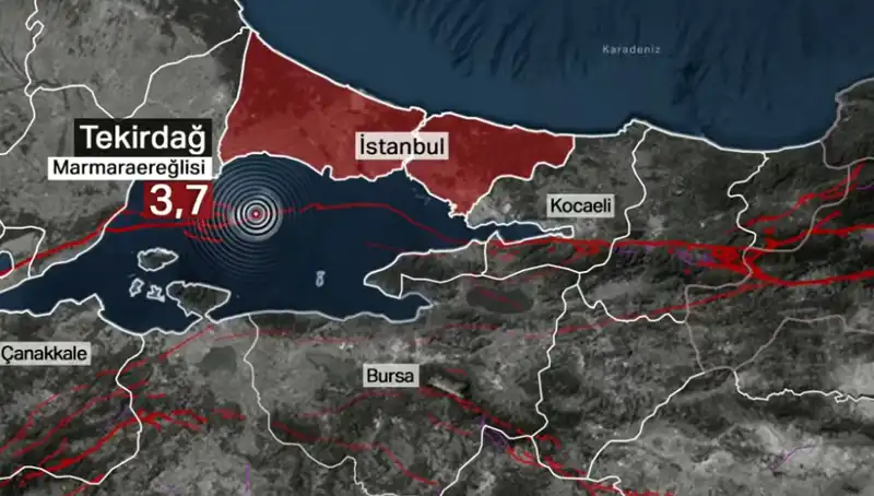 Marmara Denizi'nde Şok Eden Deprem: 3,7 Büyüklüğünde Sarsıntı Gerçekleşti