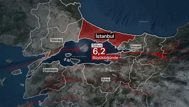 İstanbul'da Sabah Saatlerinde 6,2 Büyüklüğünde Deprem Korkuttu