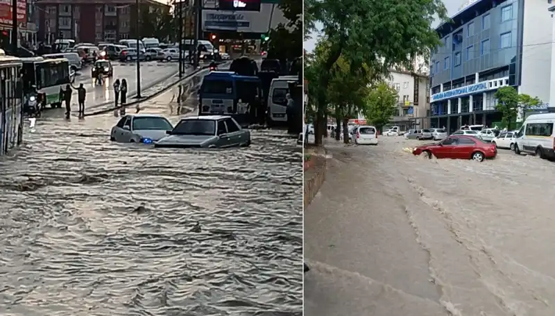 Ankara'da Sağanak Yağışlarla Gelen Felaket: Arabalar Sürüklendi!